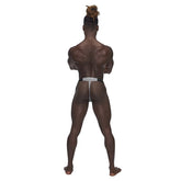 Male Power Sexagon Micro V Thong Grey Mens Intimate Underwear Mens Thongs